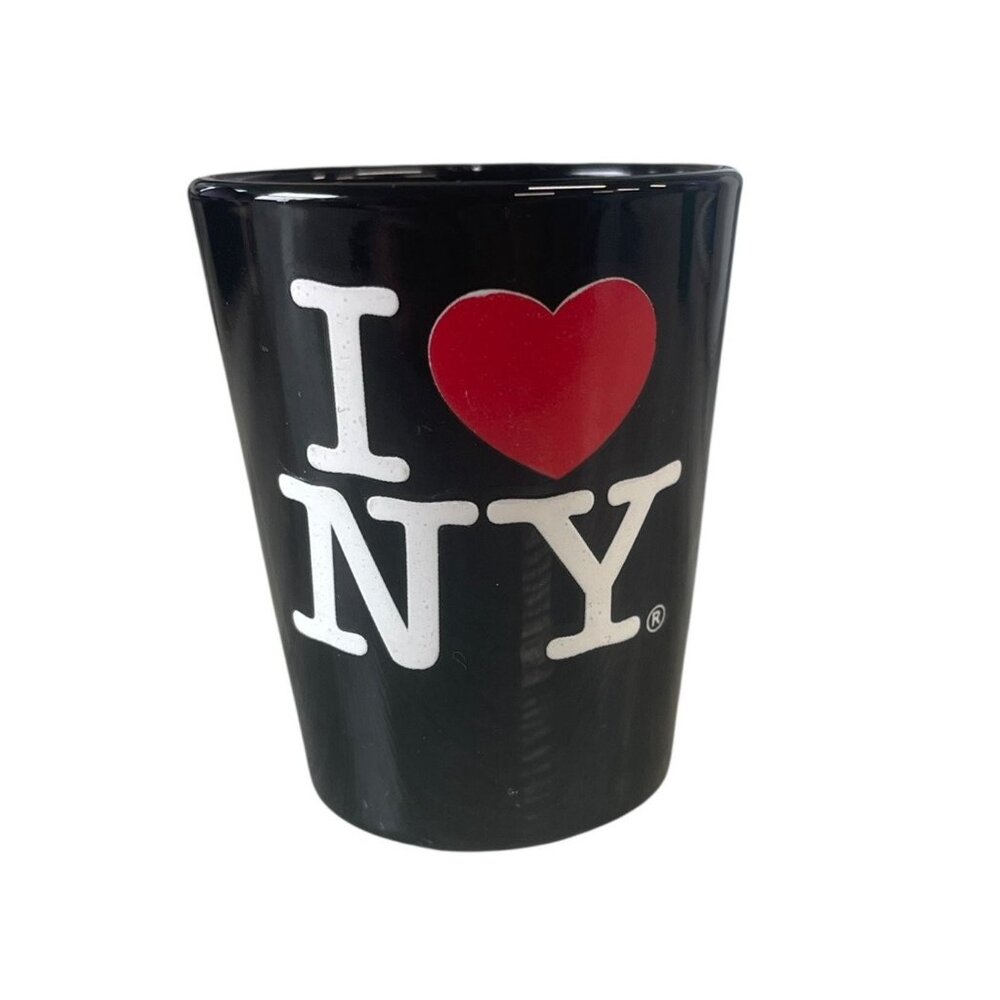 I Love NY Shot Glass Black‎ Red Heart Souvenir New York City Collectible